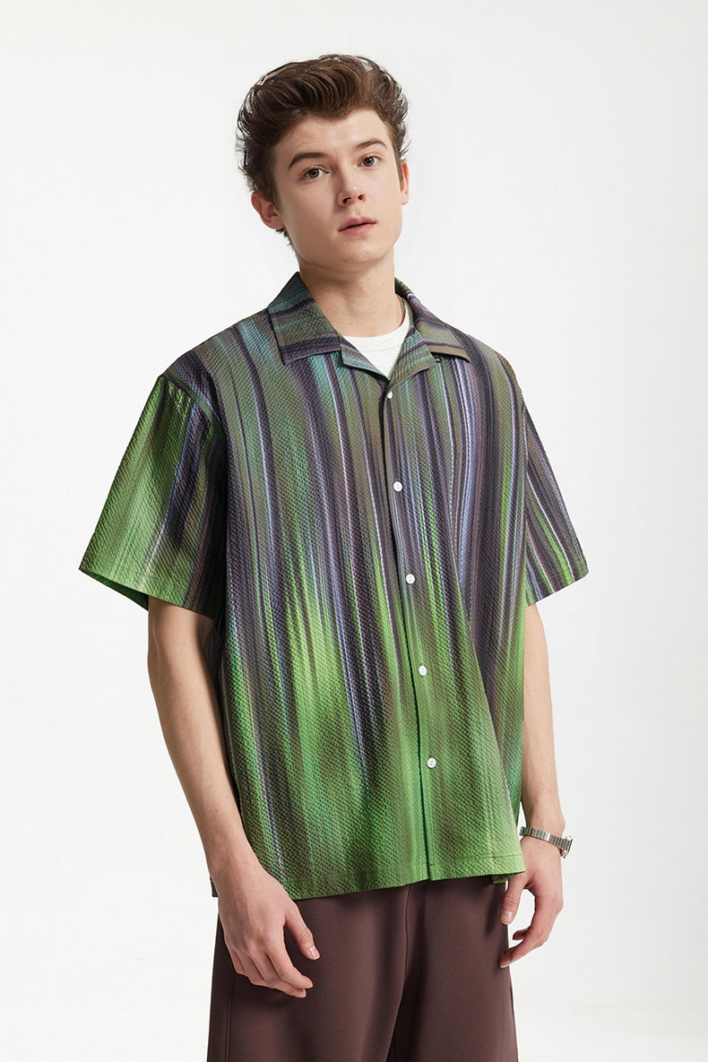 GRADIENT STRIPE SHIRT – Green & Purple