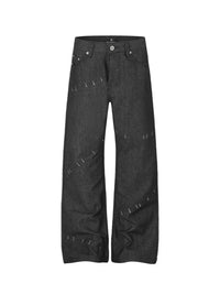 SPLIT-STITCH BLACK DENIM