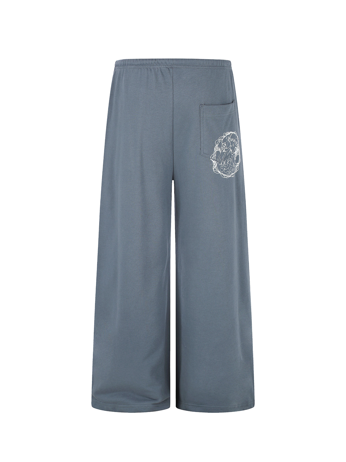 WIDE LEG NAVY SWEATPANTS