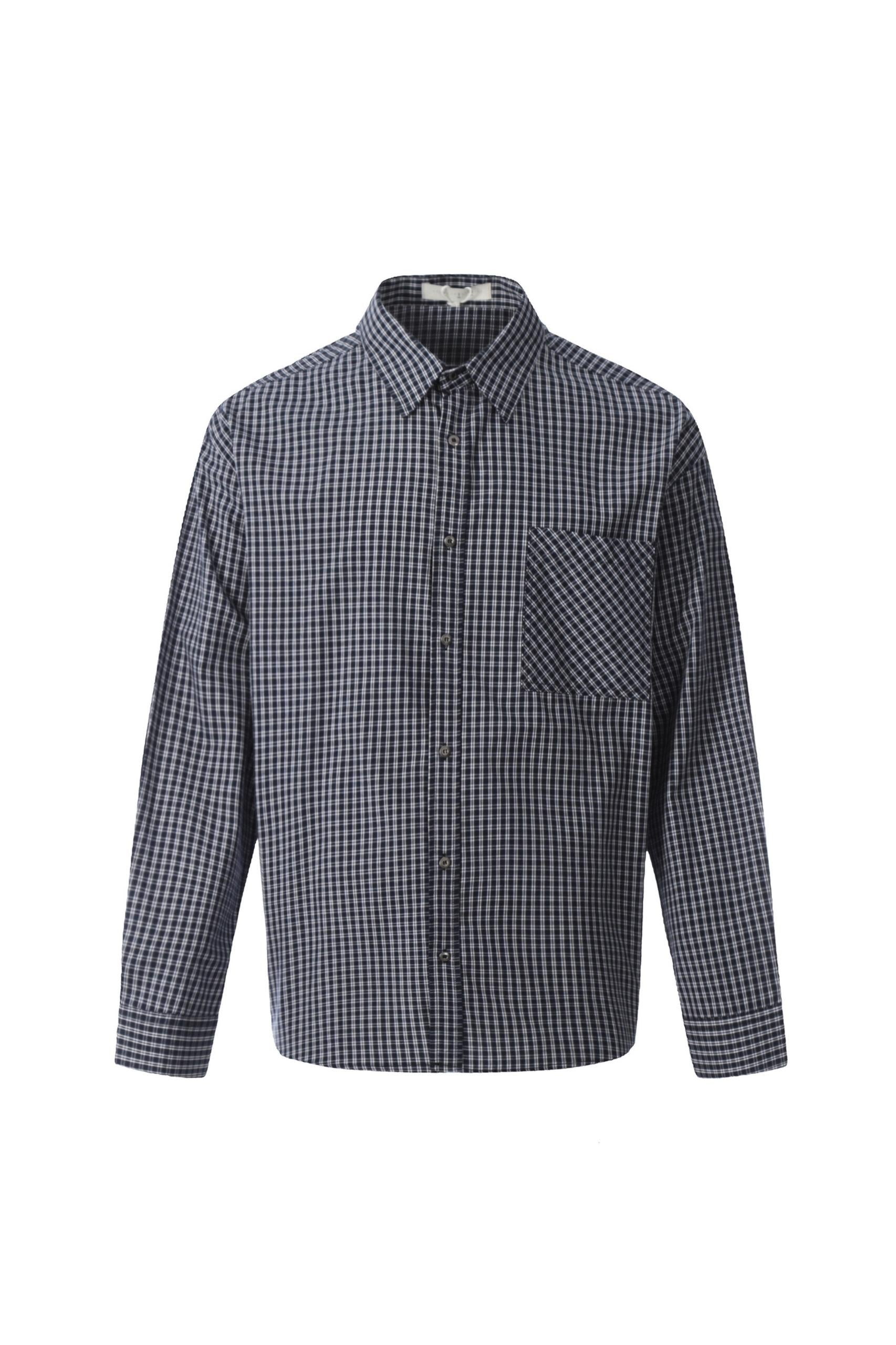 WIIKN NAVY BLUE AND WHITE CHECKERS SHIRT