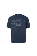 TRYTHMCLUB GRAPHIC TEXT BLUE TEE