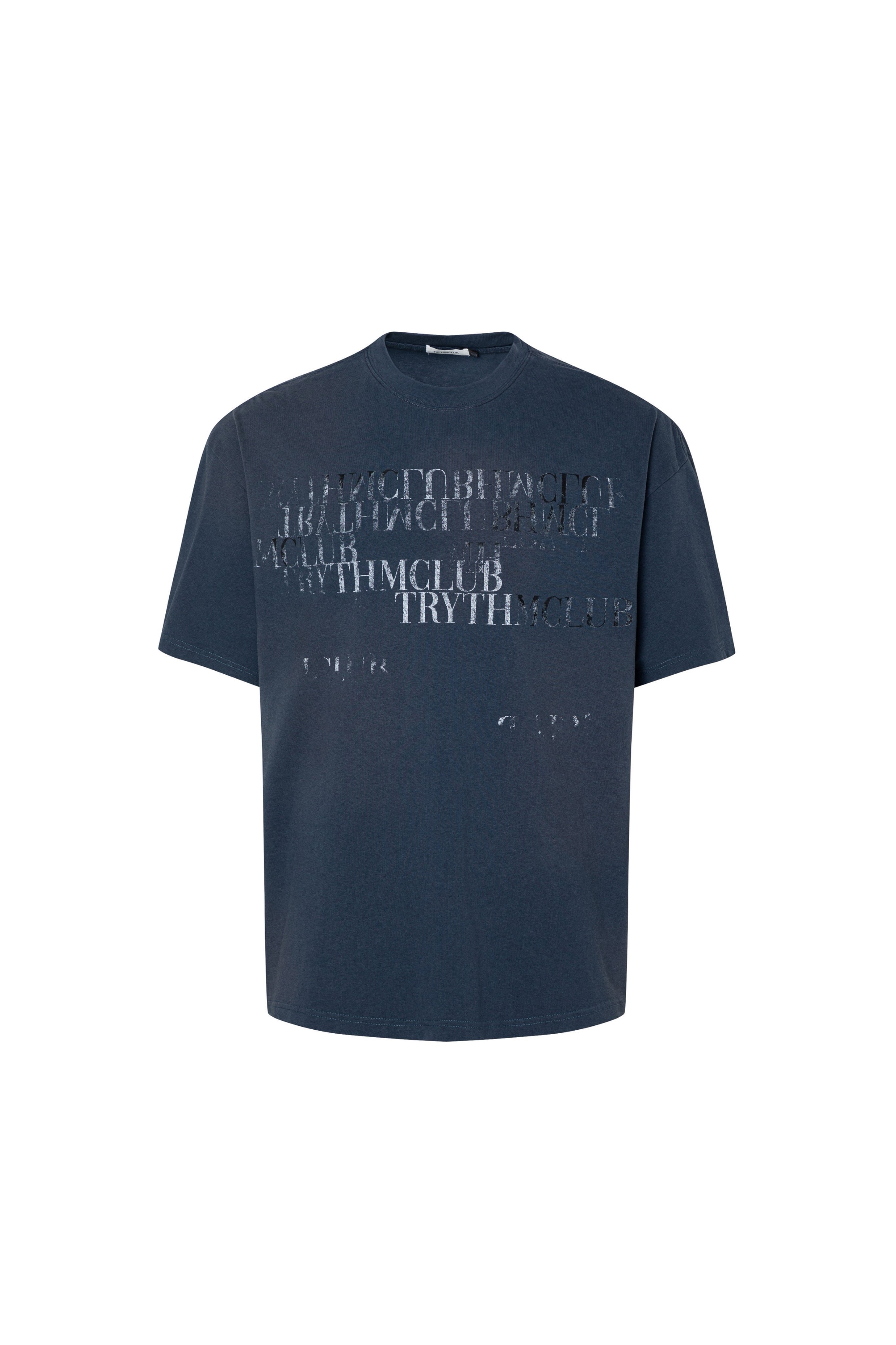 TRYTHMCLUB GRAPHIC TEXT BLUE TEE