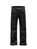 BLACK BIKER JEANS