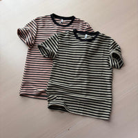 STV PEACH BLACK STRIPED SS TEE