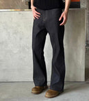 THREADED BLACK BOTTOM FLARE DENIM