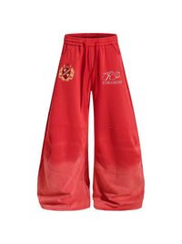 CRESTED WIDE LEG SWEATPANTS