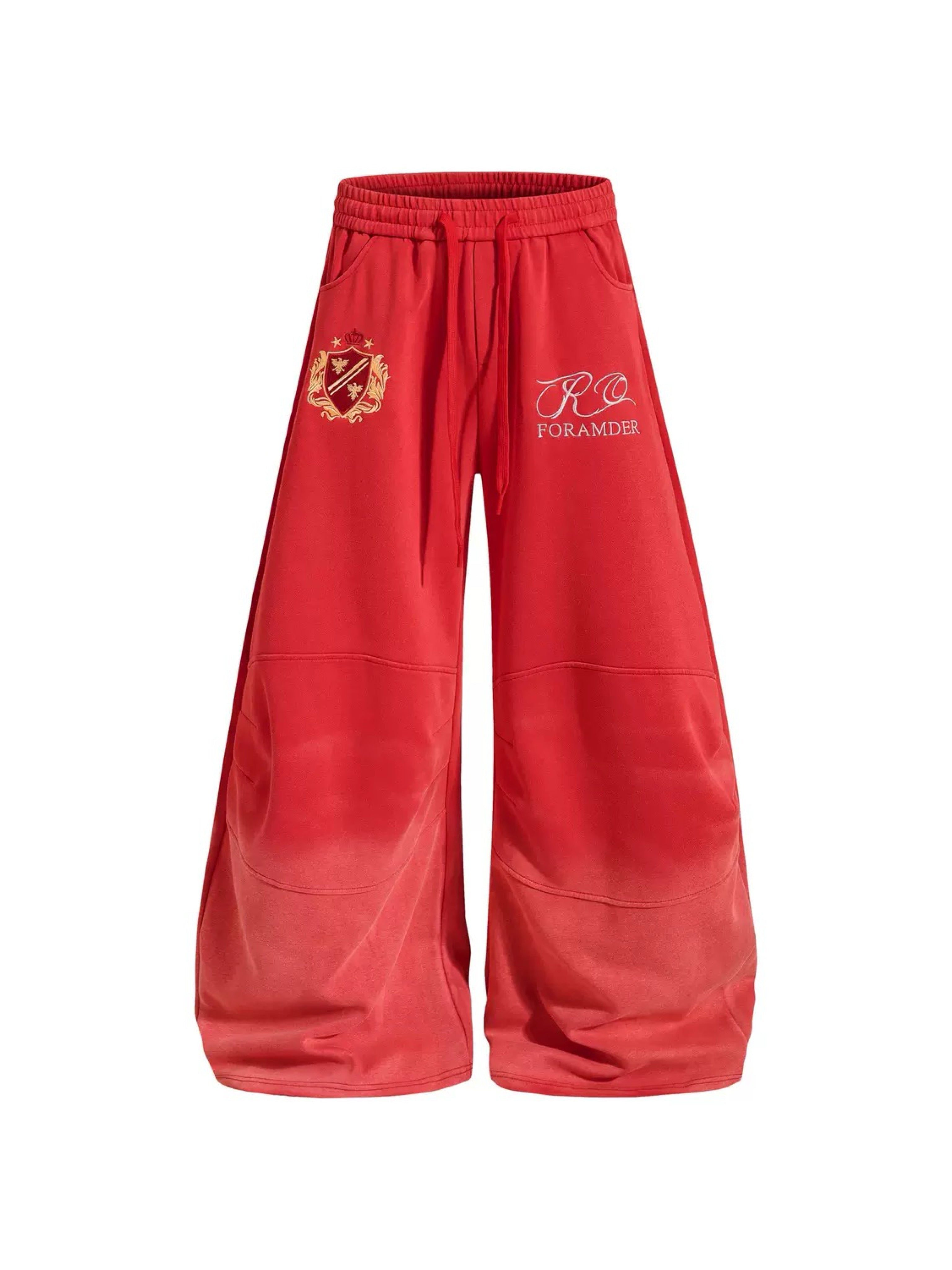 CRESTED WIDE LEG SWEATPANTS