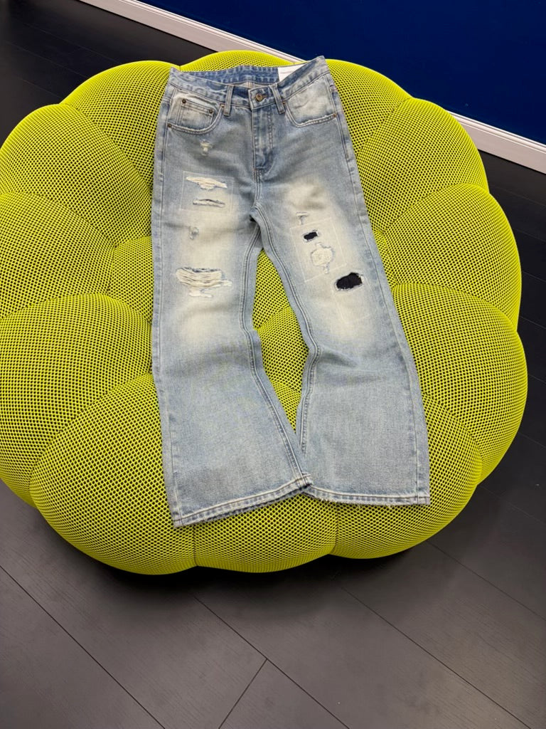 HB 66396 PATCHED LIGHT BLUE DENIM