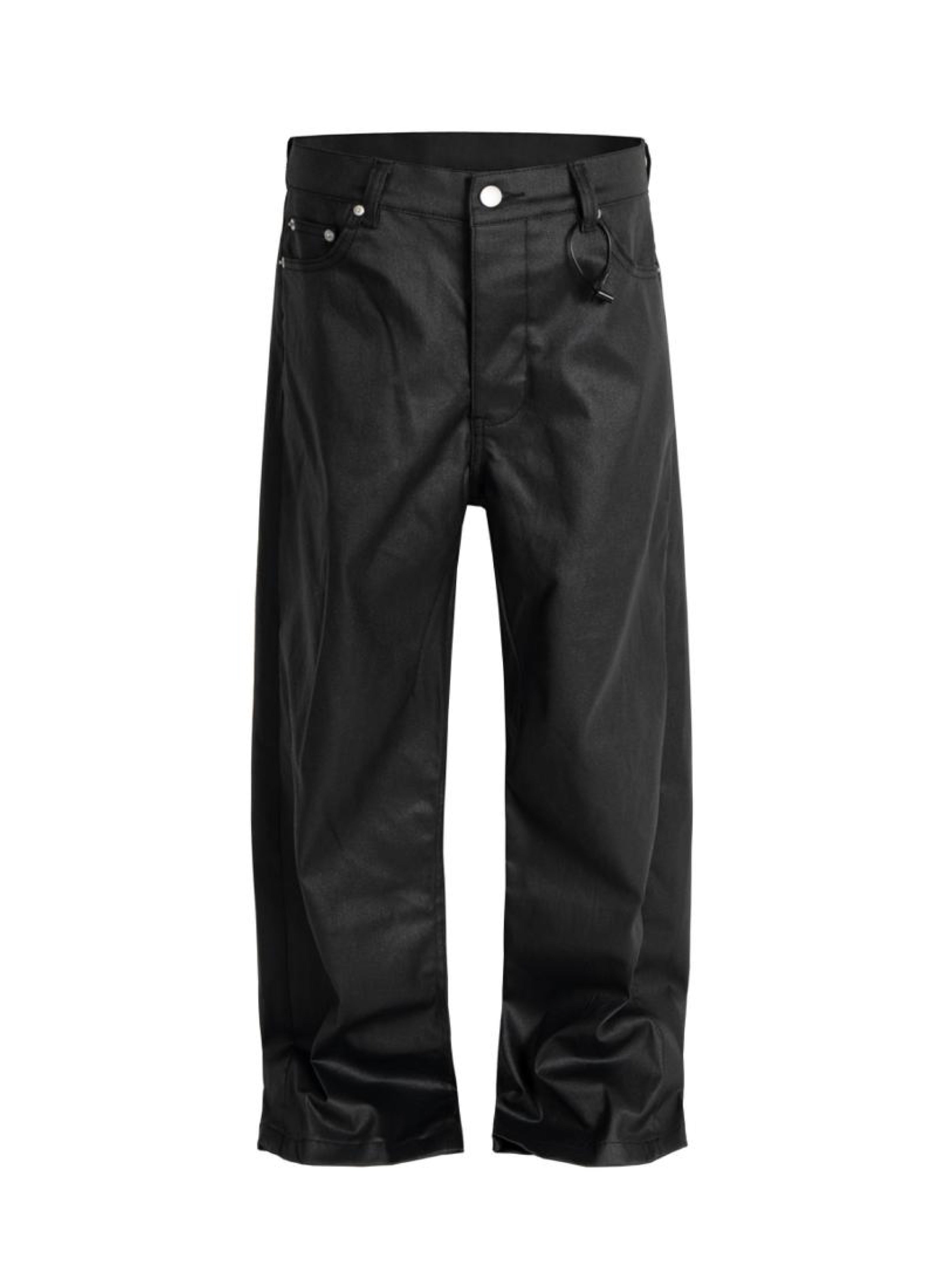 122 WAXED BLACK PANTS