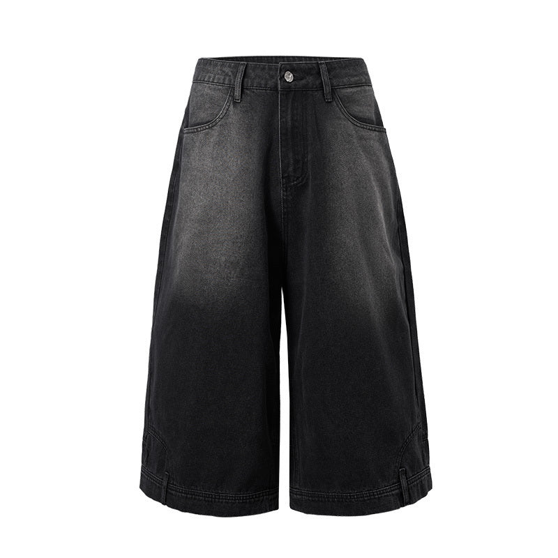 POCKET DOWN BLACK SHORTS