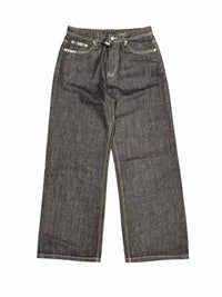 Y962 THREADED BLACK DENIM