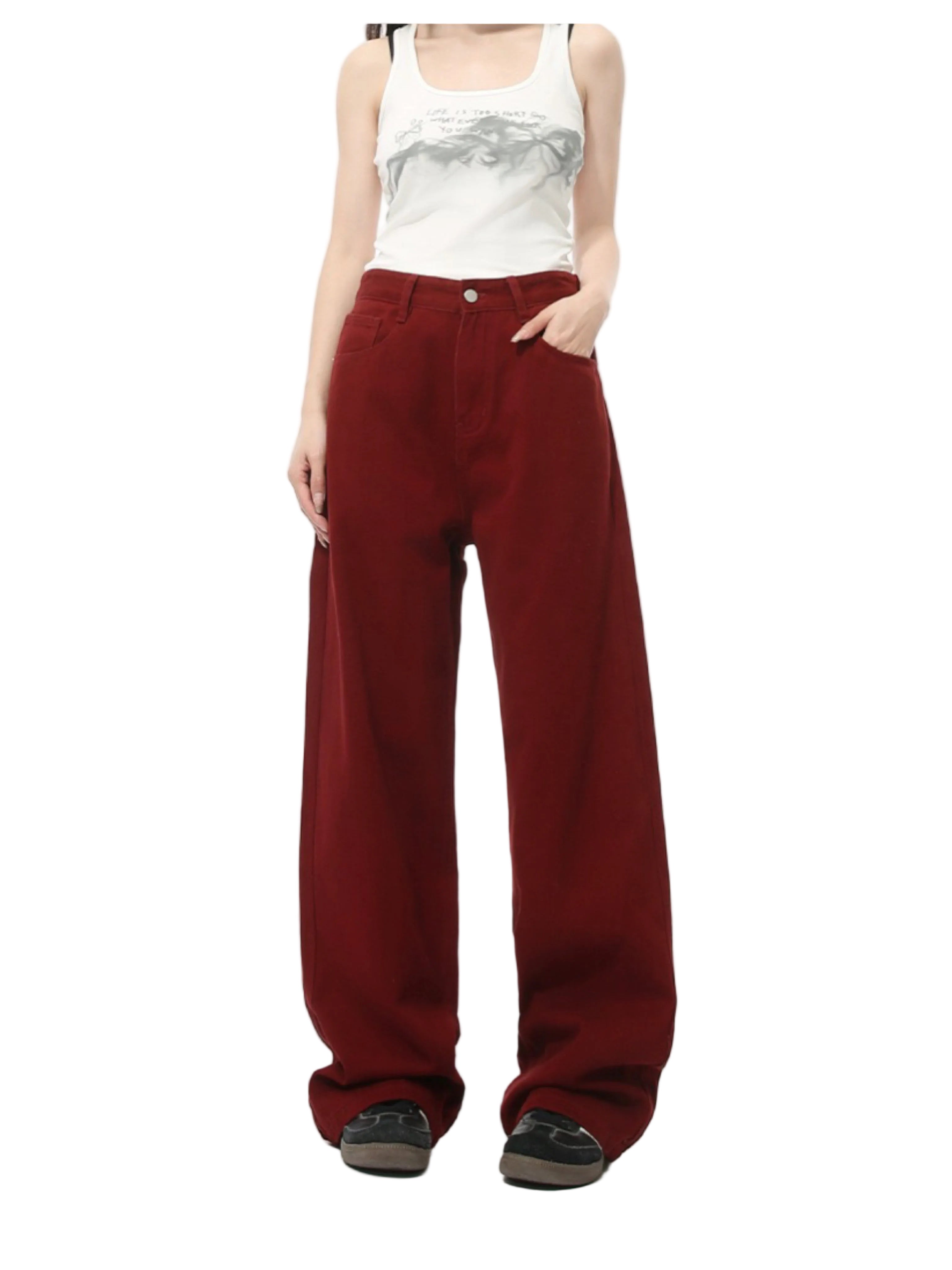WZ95 BURGUNDY DENIM