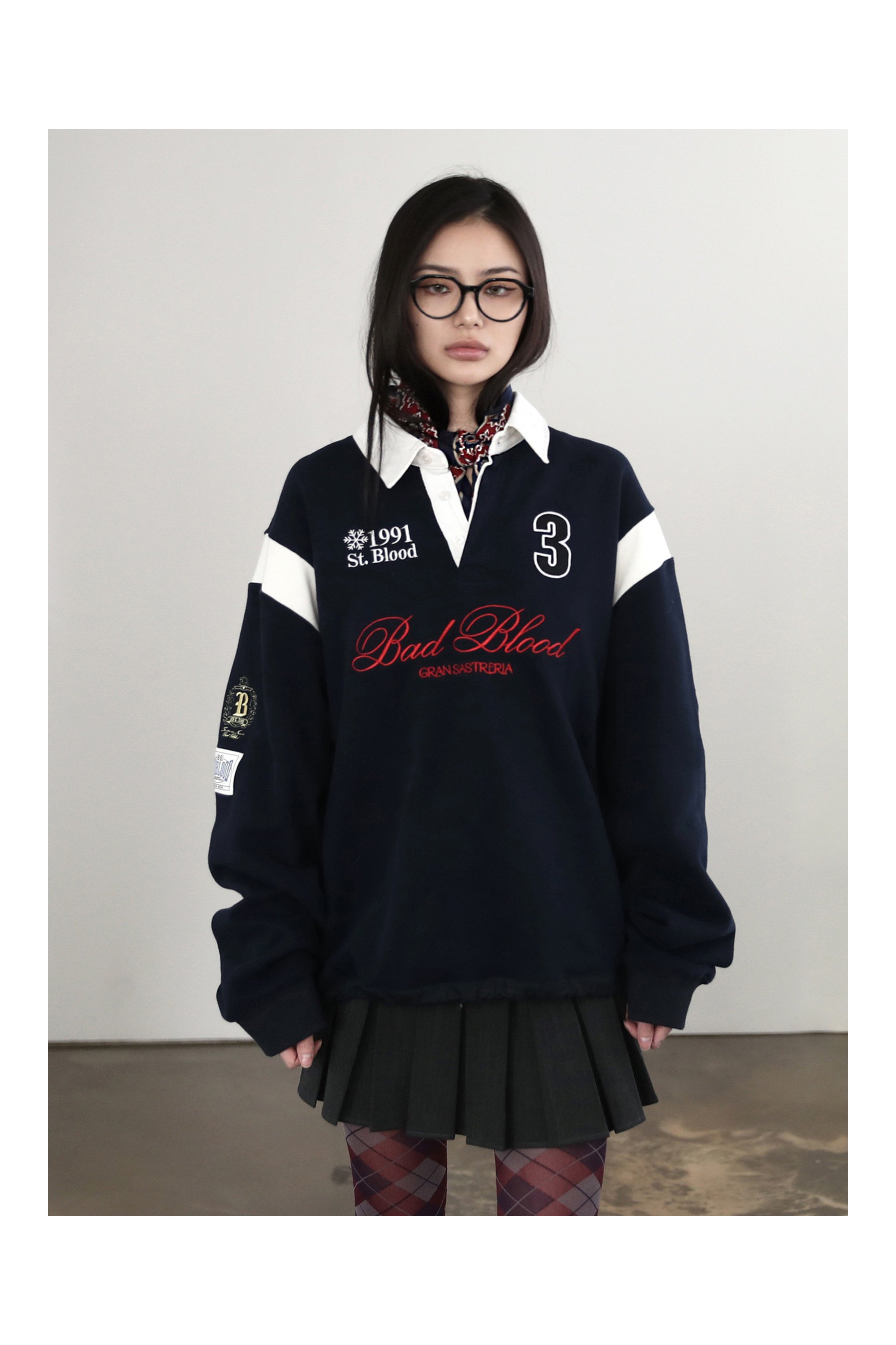 BB 1991 NAVY BLUE LS POLO