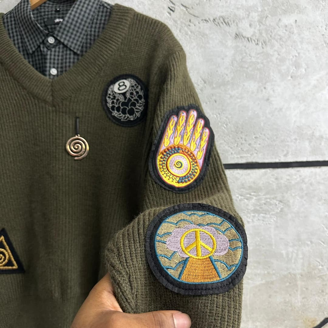 STUSSY PATCHWORK SWEATER
