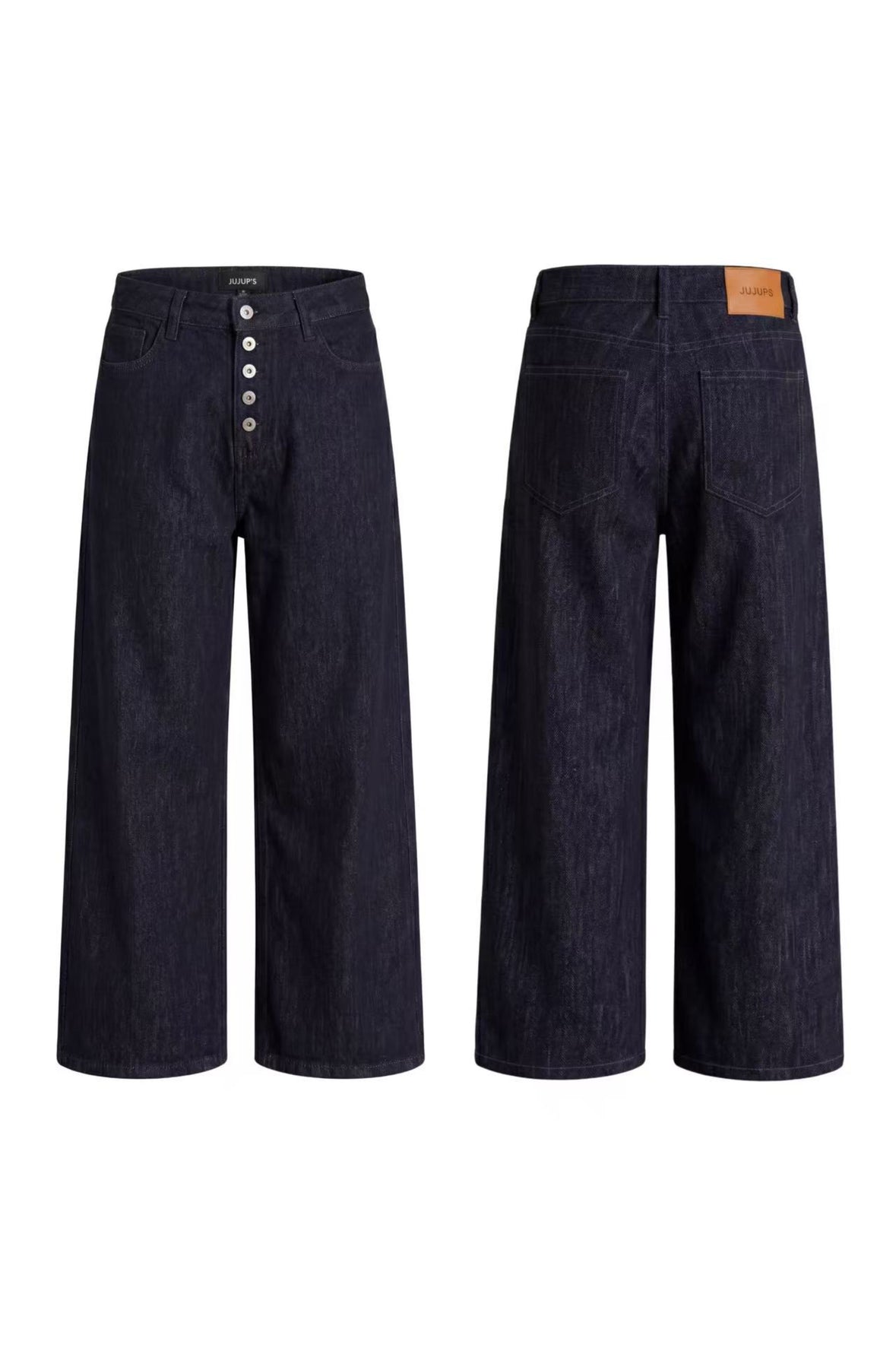 GK BLACK BUTTON-FLY JEANS