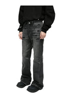 DISTRESSED FLARE BLACK DENIM