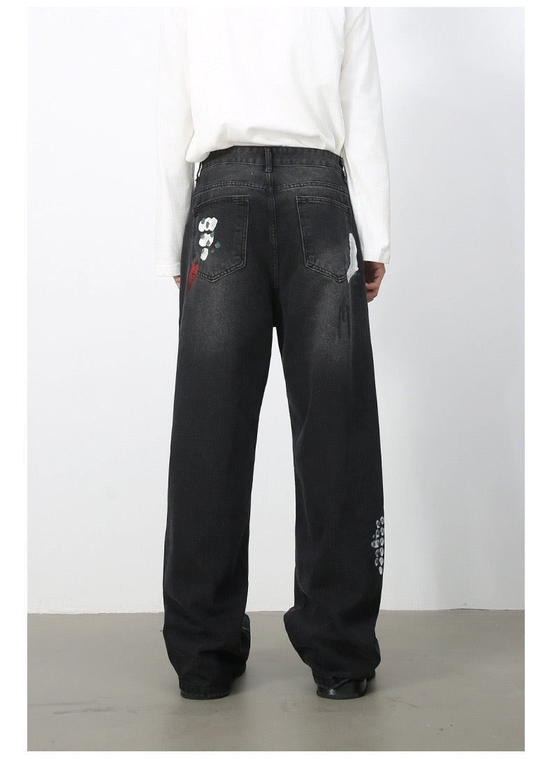 PAINT SPLATTER DENIM JEANS