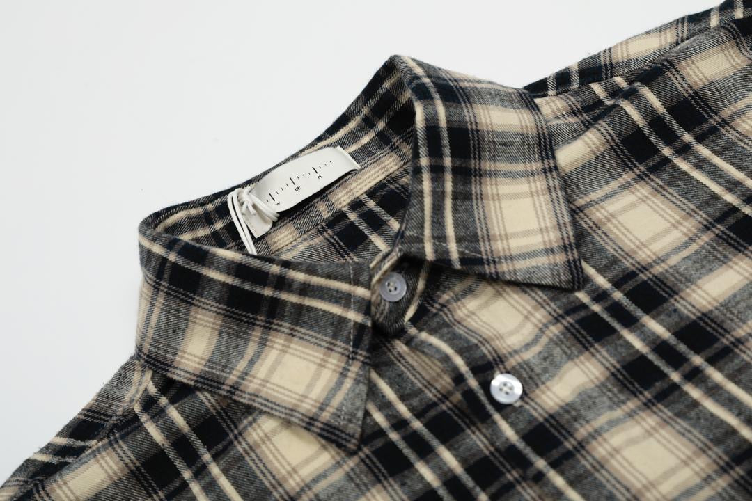 WIIKN RIPPED CREAM AND BLACK LONGSLEEVES SHIRT