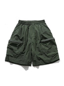 DARK GREEN NYLON SHORTS