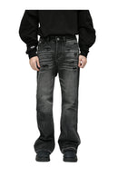 DISTRESSED FLARE BLACK DENIM