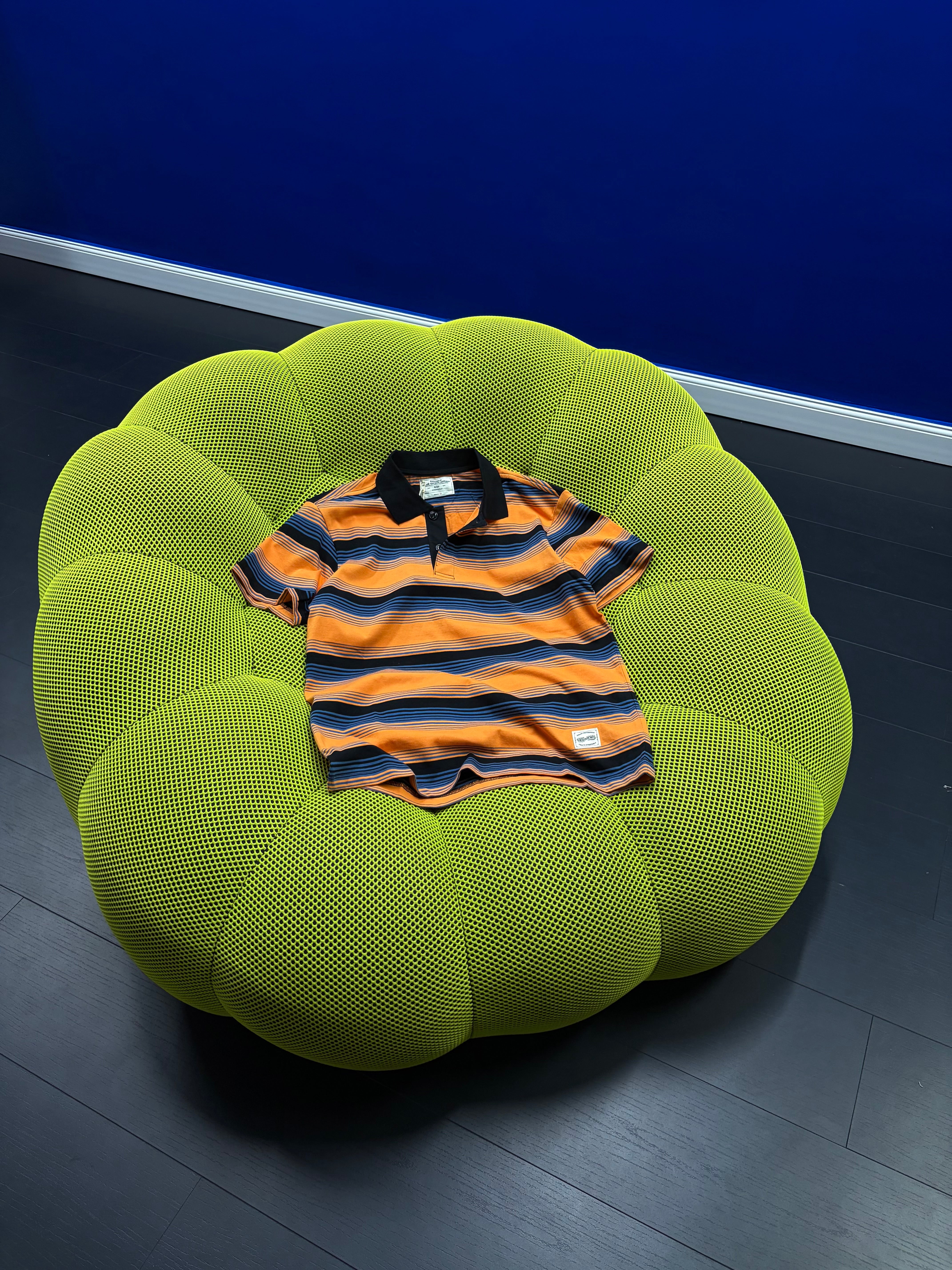 OKONK ORANGE BLUE STRIPED POLO