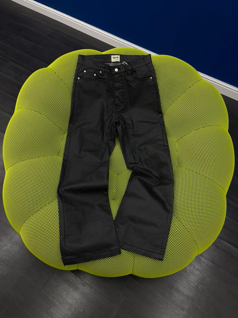 122 WAXED BLACK PANTS