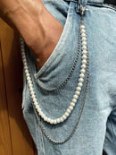 POCKET CHAIN WHITE PEARLS