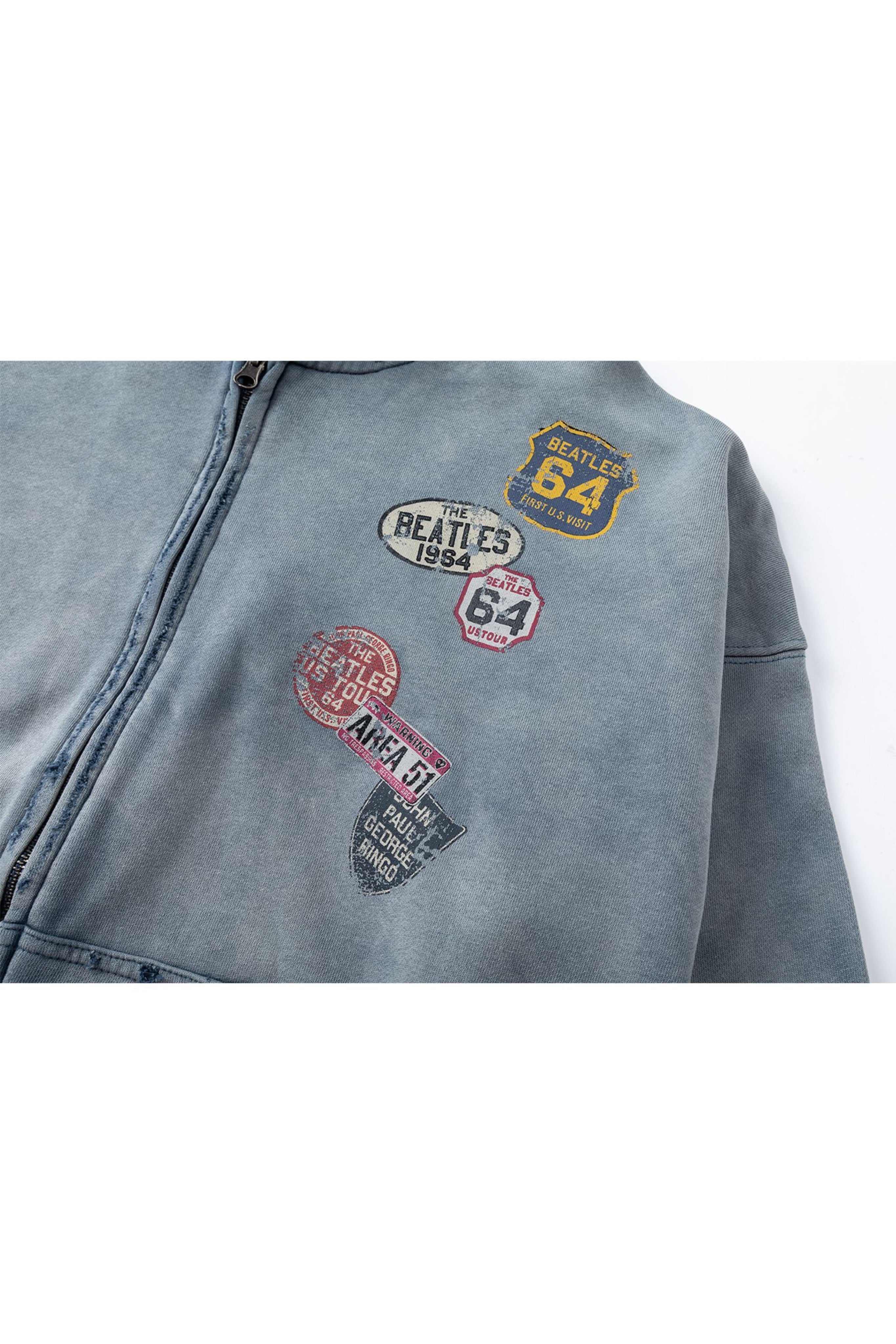 THE BEATLES 1984 BLUE HOODIE