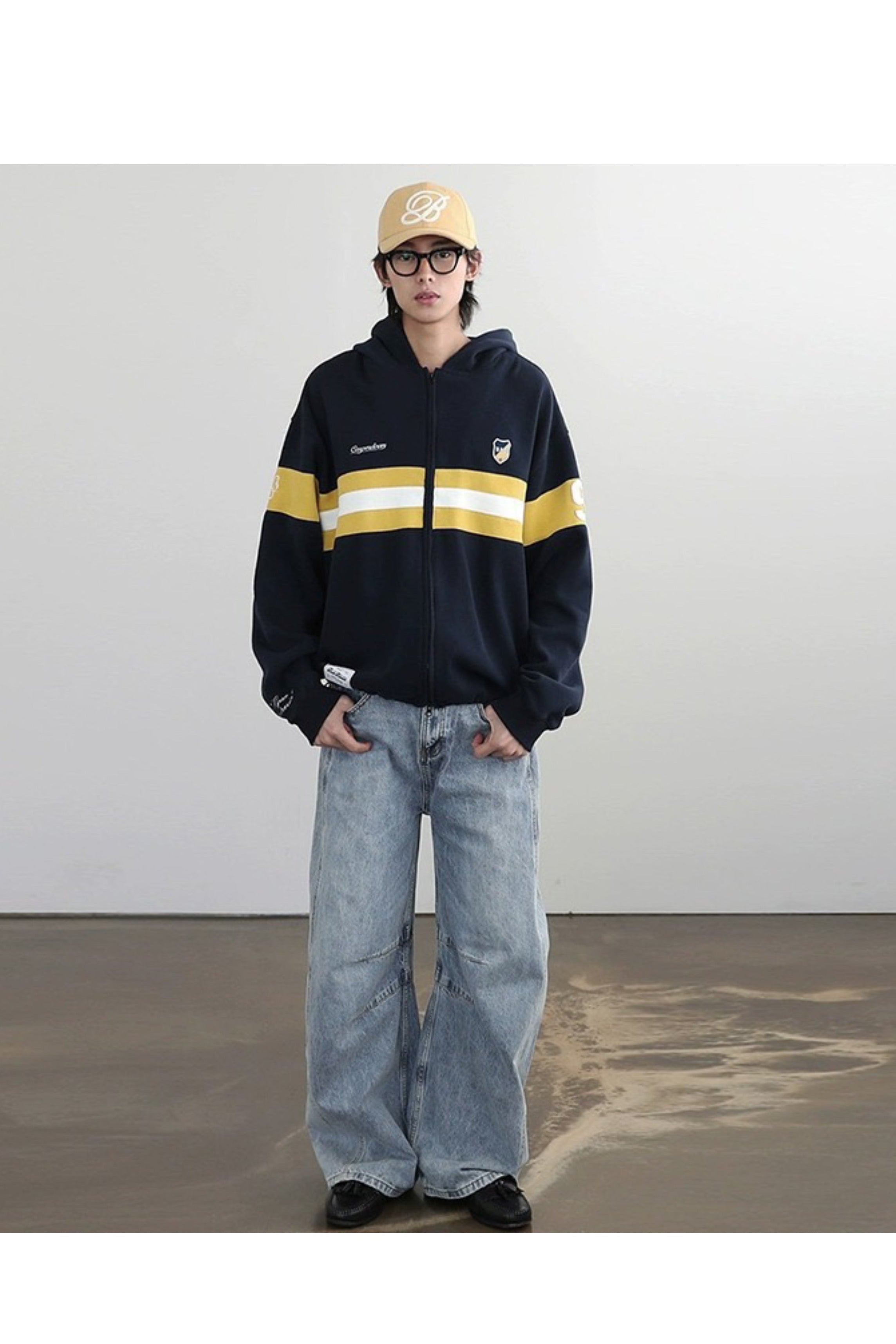 BADBLOOD 9 YELLOW STRIPED HOODIE
