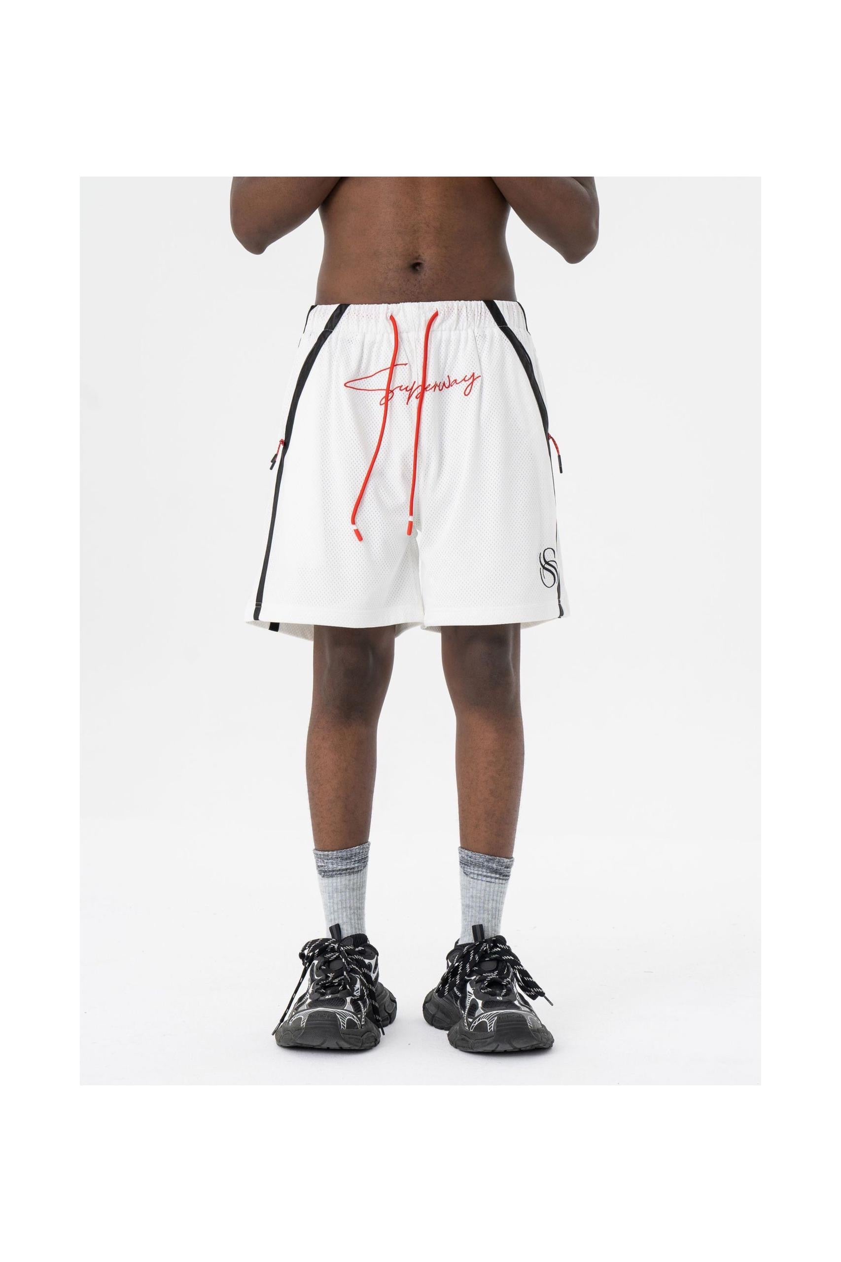 SUPERWAY WHITE BASEBALL SHORTS