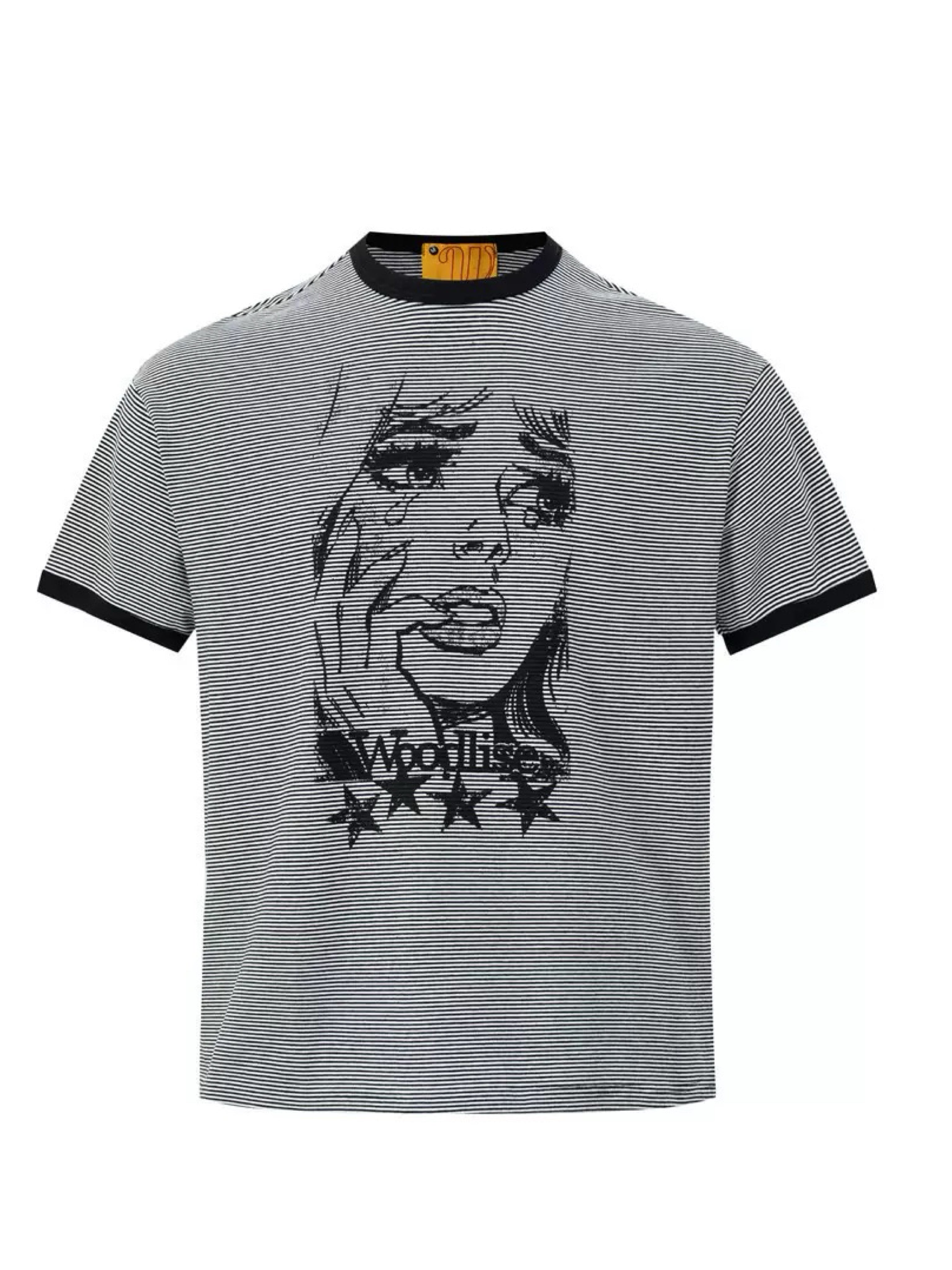 WL STRIPED BLACK GRAPHIC TEE