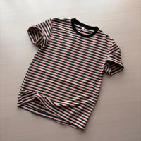 STV PEACH BLACK STRIPED SS TEE