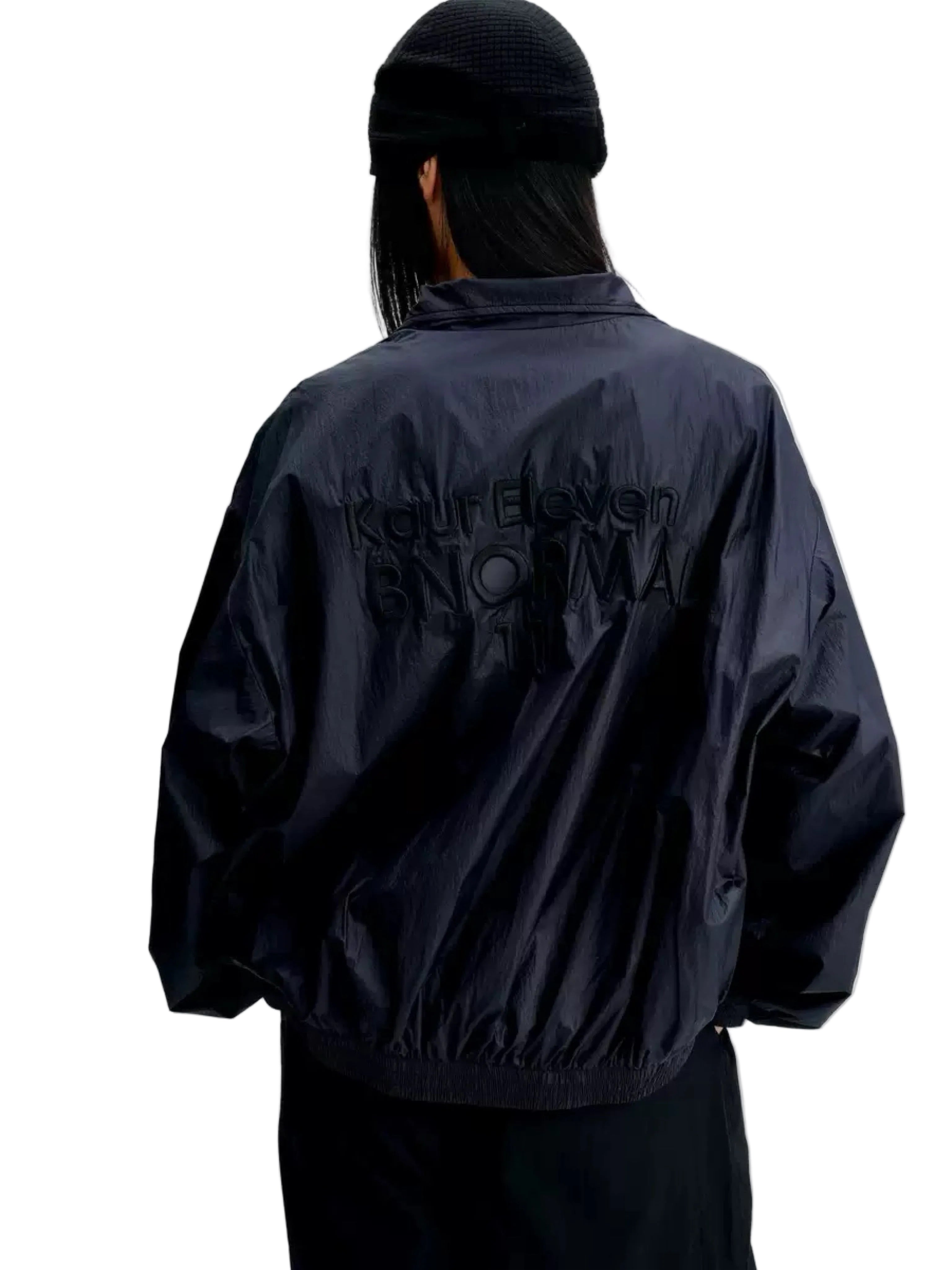 URBAN BLACK NYLON WINDBREAKER