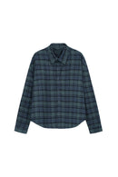 BUTTONED CHECKERS GREEN/BLUE SHIRT