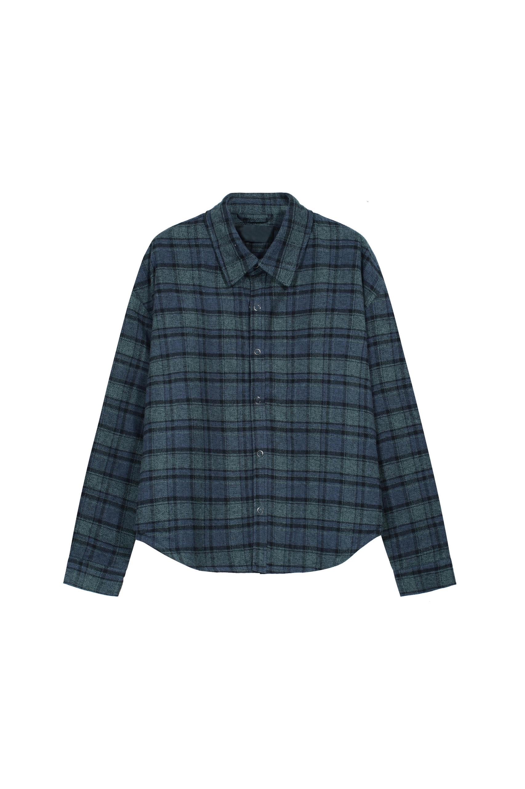 BUTTONED CHECKERS GREEN/BLUE SHIRT
