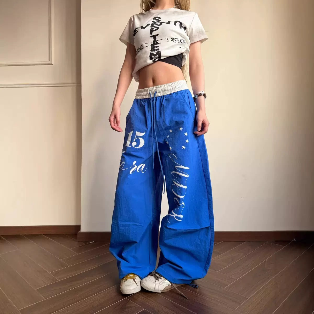 15 FORAMDER BLUE NYLON PANTS