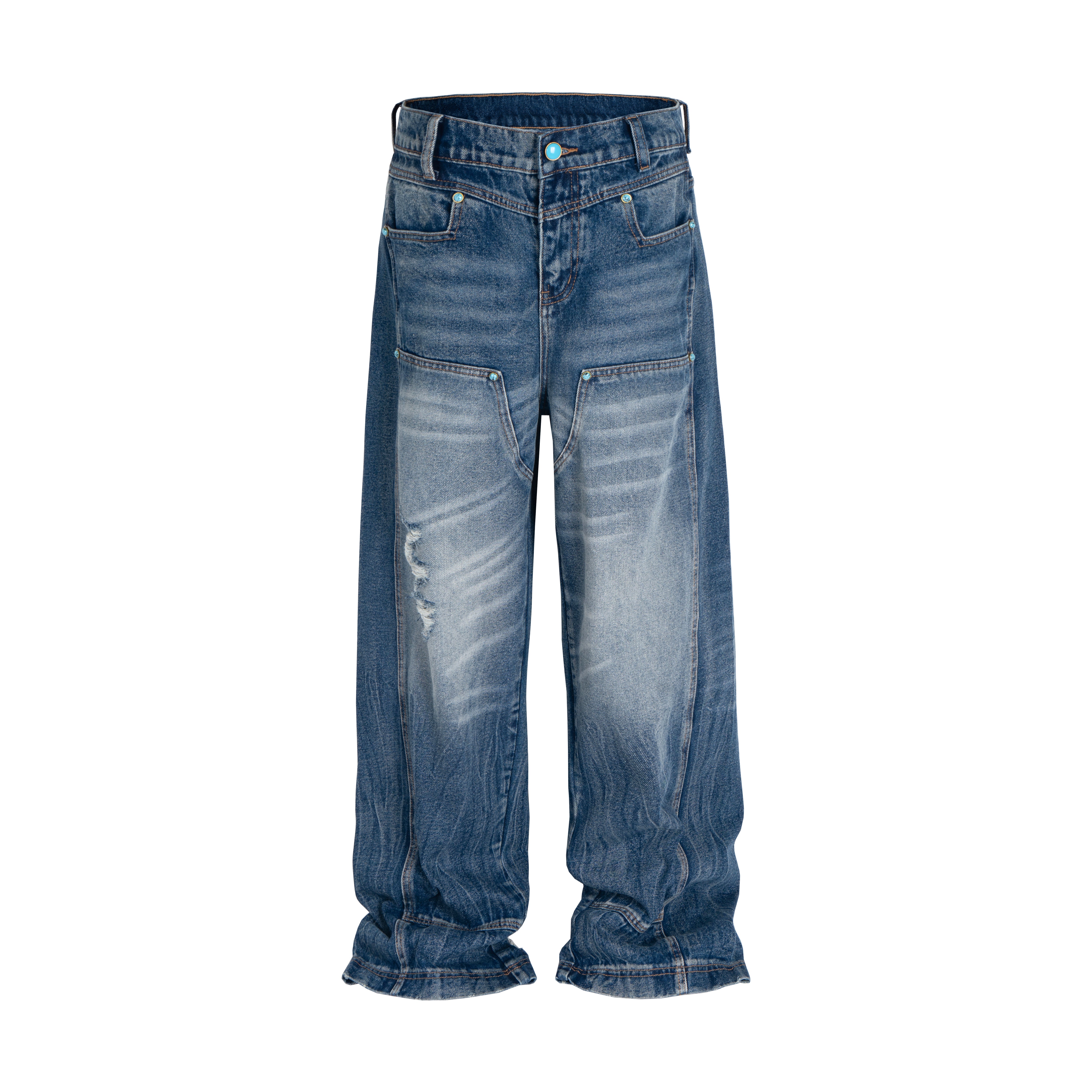 BLUE TACTICAL CARGO JEANS