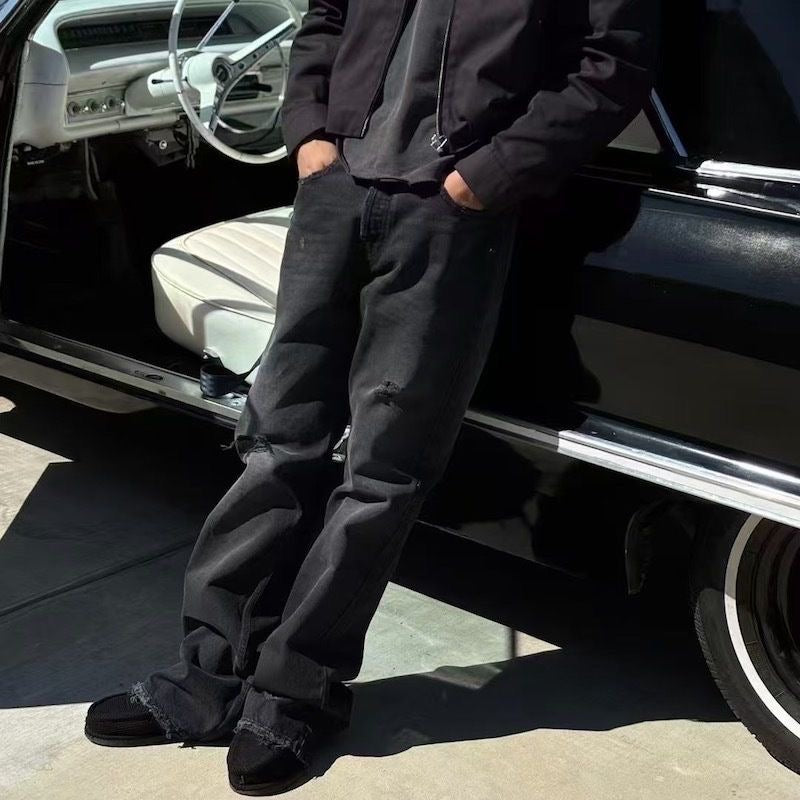 ZJ BLACK RIPPED JEANS