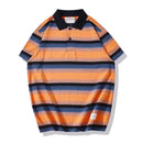 TANGERINE RUGBY STRIPED POLO