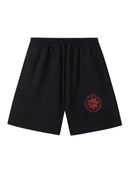 SAINT REDHOT BLACK FRAYED SHORTS