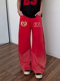 CRESTED WIDE LEG SWEATPANTS