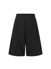 LOOSE-FIT BLACK SHORTS