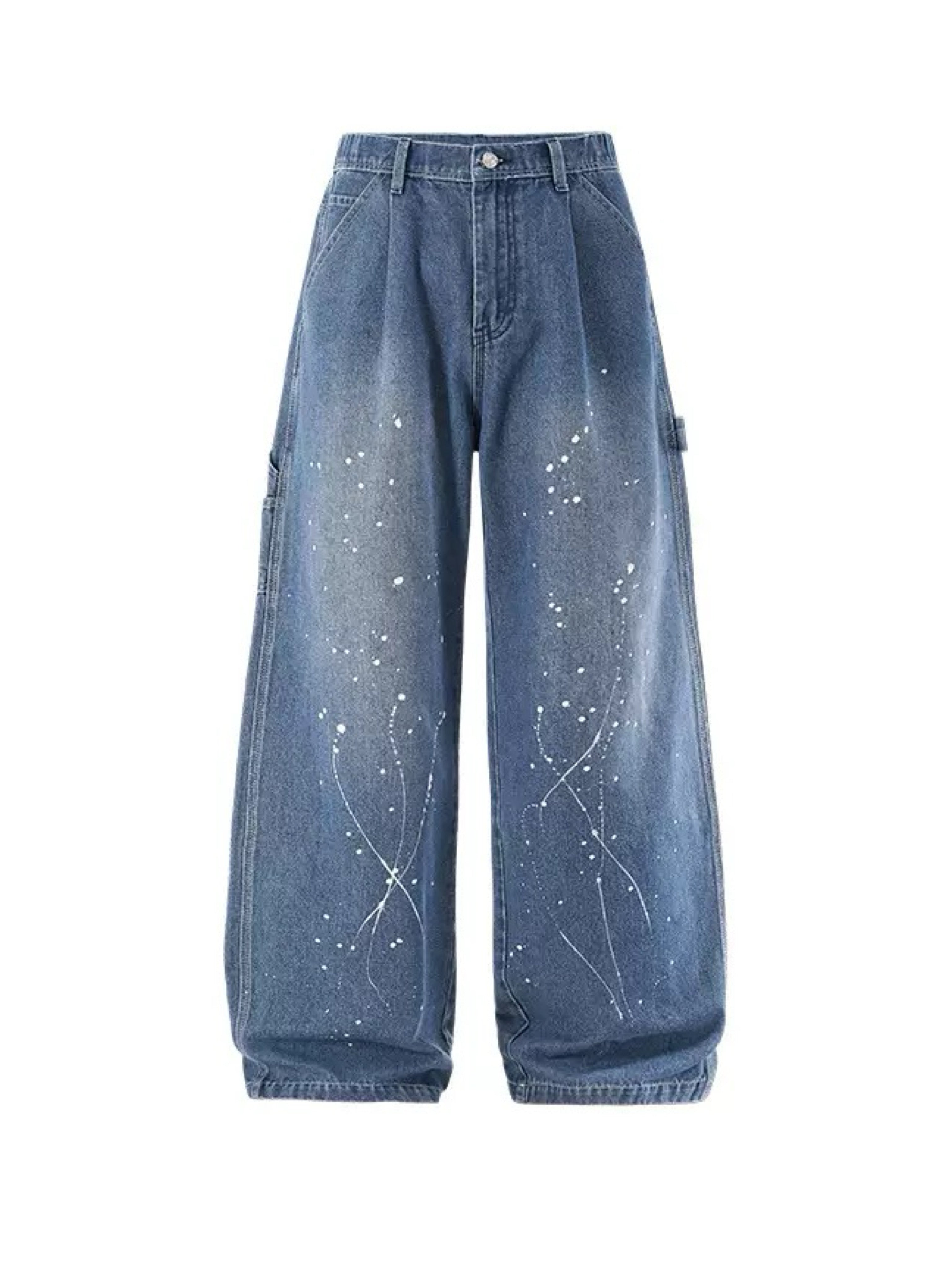 12734 WHITE SPLATTER JEANS
