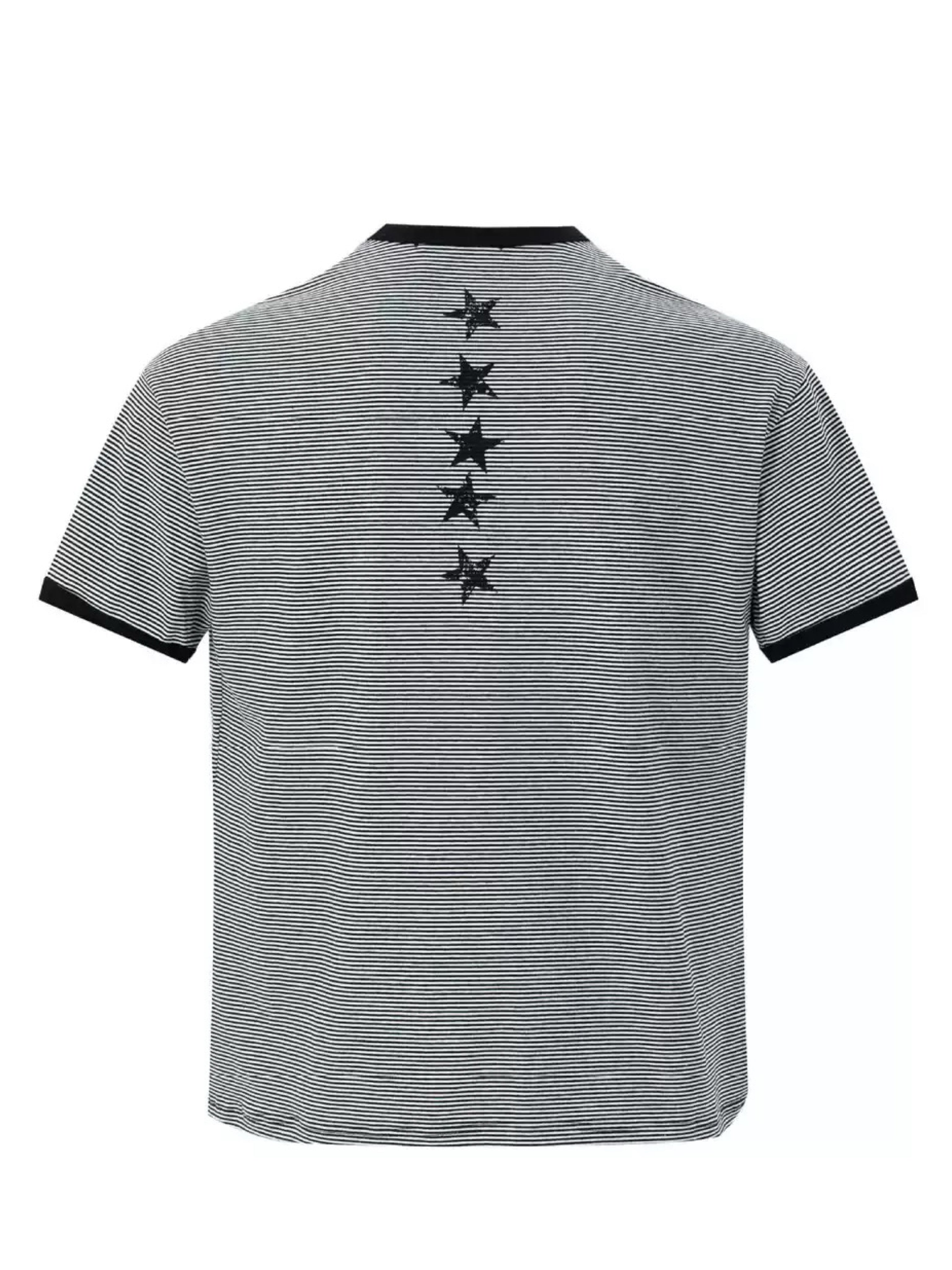 WL STRIPED BLACK GRAPHIC TEE