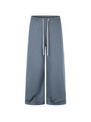 WIDE LEG NAVY SWEATPANTS