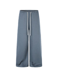 WIDE LEG NAVY SWEATPANTS