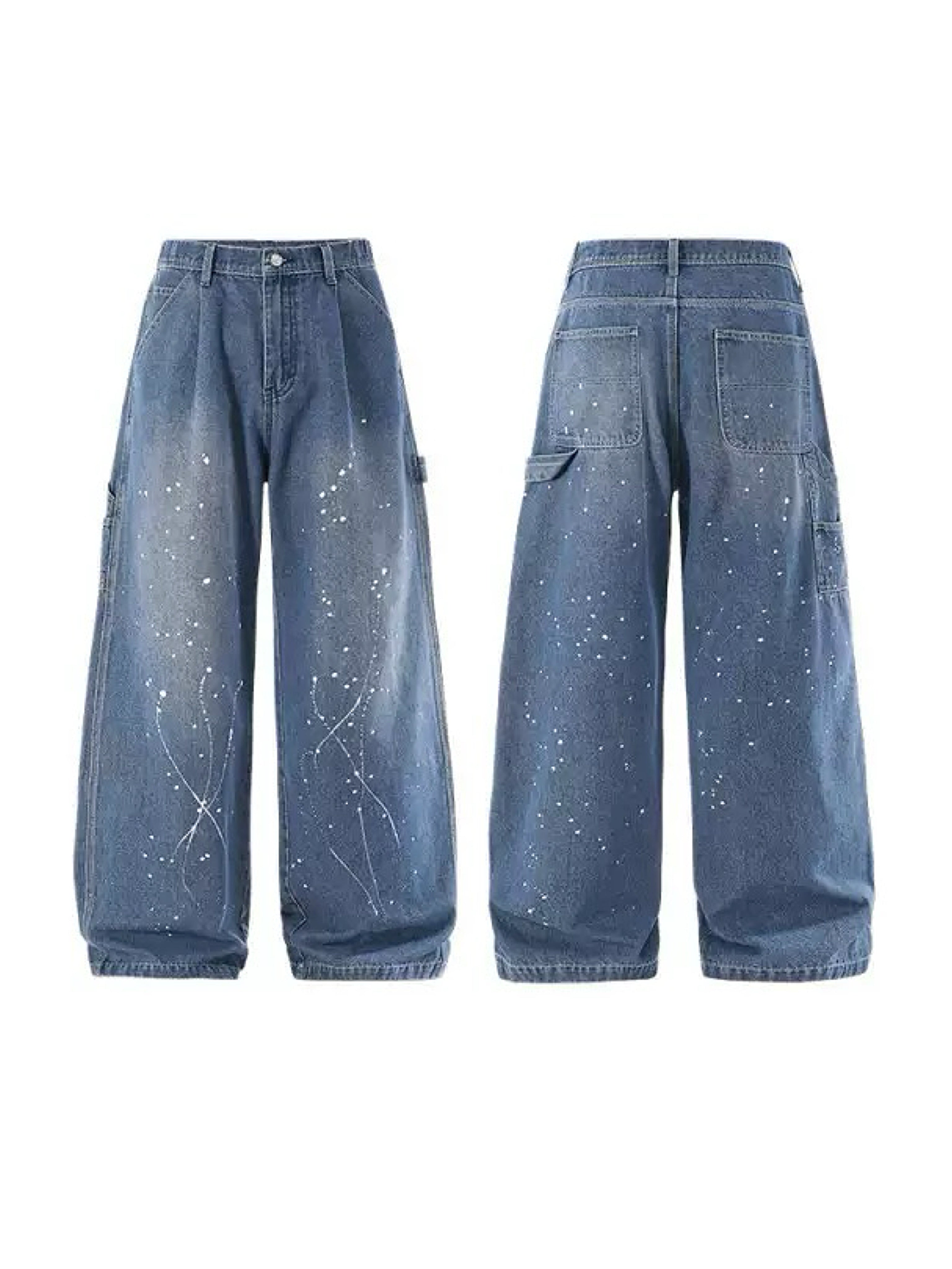 12734 WHITE SPLATTER JEANS