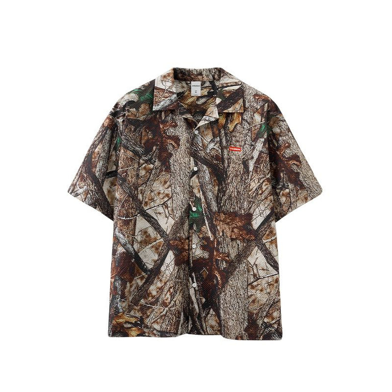 WOODLAND CAMO BUTTON-UP SHIRT