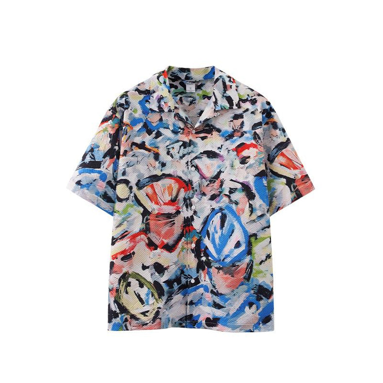 ABSTRACT CYCLIST PRINT SHIRT – Multicolor