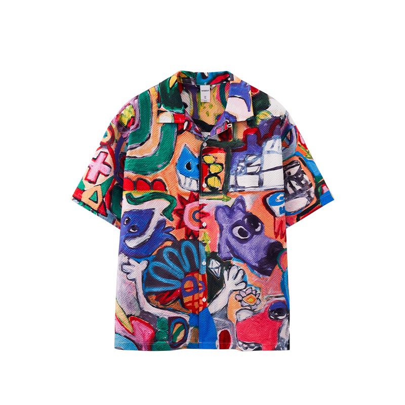 ABSTRACT ART PRINT SHIRT– MULTICOLOR